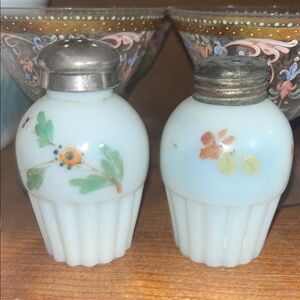 Vintage Floral Ceramic Salt and Pepper Shakers EAPG